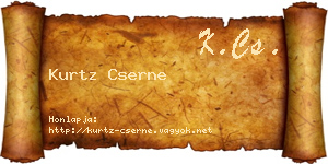 Kurtz Cserne névjegykártya